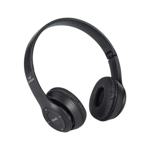 Casti audio, wireless, Bluetooth, lumini LED, radio FM, MP3, negru - Img 2