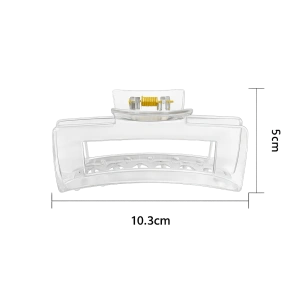 Clama de par maro inchis 10.3 x 5 cm, cleste robust din plastic rigid, fixare rapida pentru par lung, des si voluminos - Img 6