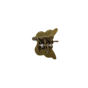Clema par mini model fluturas verde 2 cm, plastic rezistent, sistem arc metalic, 1 bucata - Img 1