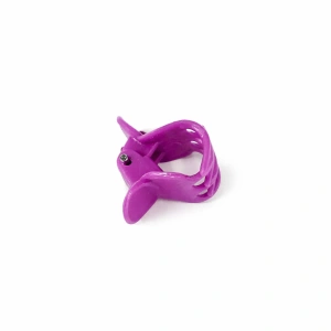 Clema par mini mov 1.5 cm plastic cu arc metalic 1 bucata accesoriu discret - Img 2