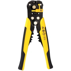 Cleste dezizolare si sertizare cablu, top reglabil cu limitator, 20x10x3 cm, negru-galben - Img 9
