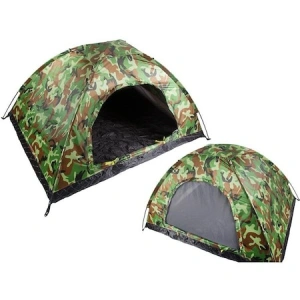 Cort camping, 2 persoane, impermeabil, cu husa, camuflaj, 200x150x110 cm - Img 2