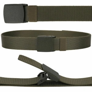 Curea barbati din nylon ajustabila, design fara gauri, catarama din plastic rezistent, 120 cm, verde kaki - confort, durabilitate si stil casual modern - Img 5