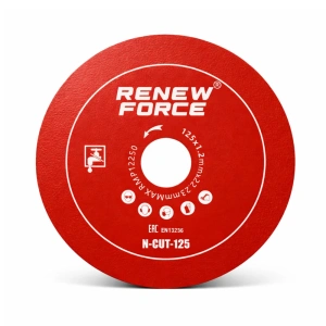 Disc diamantat rosu 125 mm pentru taiere si slefuire, dubla fata diamantata, grosime 1.2 mm, prindere 22.23 mm, pentru ceramica, gresie, faianta si piatra