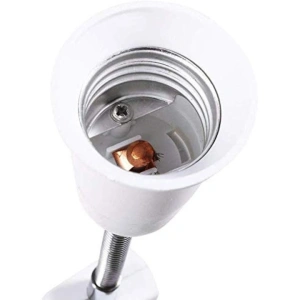 Dulie cu intrerupator si stecher, cu bec LED E27 5W, alb neutru 4500K, brat flexibil 20 cm, alb - Img 10