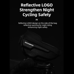 Geanta de bicicleta pentru telefon, 19 x 10 x 7.3 cm, montare pe ghidon, negru - Img 4