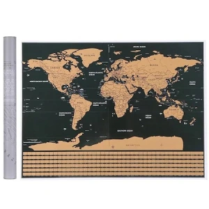 Harta razuibila a lumii,cu drapele si accesorii incluse, pentru copii si pasionati de calatorii,82x59 cm - Multicolor - Img 2