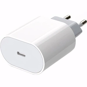Incarcator retea USB Type-C, fast charge 20W, compact, universal, design alb, compatibil cu smartphone-uri si tablete, ideal pentru calatorii - Img 2