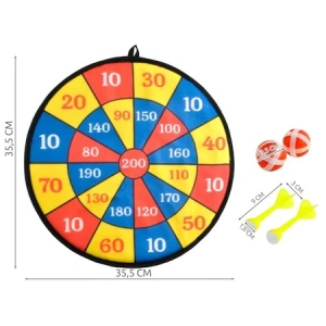 Joc de darts pentru copii cu 2 sageti si 2 mingi,material velcro,diametru 36 cm - Multicolor - Img 4