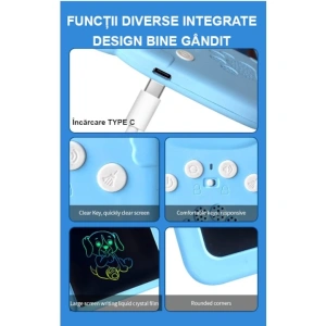 Joc educativ cu tableta de 8.5 inch pentru copii 3-7 ani, invatare engleza, asociere 224 cuvinte cu imagini - Albastru - Img 4