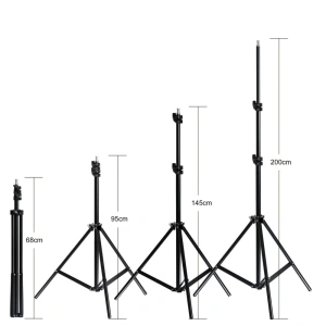 Kit iluminare foto-video cu 2 softbox-uri profesionale, lumina naturala 5500K, becuri 30W, stative 95-200 cm, negru - Img 4