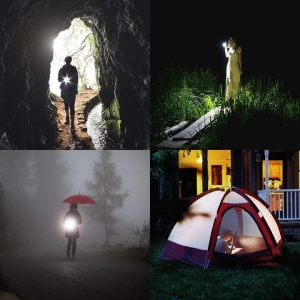 Lanterna portabila, 5 LED-uri, 4 moduri de iluminare, cablu Micro-USB inclus, ABS, baterie 1200 mAh, rezistenta la apa, negru - Img 6