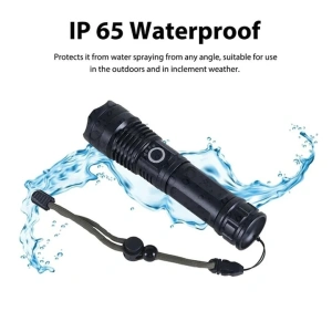 Lanterna tactica LED, 5 moduri de iluminare, pentru vanatoare, camping, rezistenta la apa, negru - Img 4