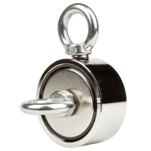 Magnet pentru pescuit, neodim, dublu, diametru 60 mm, forta de tractiune 2 x 150 kg - Img 2