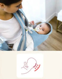 Marsupiu ergonimic,multifunctional pentru bebelusi,15in1,greutate maxima 25 kg - Albastru deschis - Img 6
