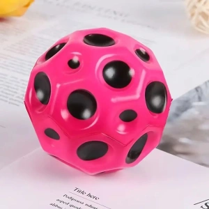 Minge antistres, saltareata, poliuretan, jucarie pentru copii, 6.6 cm, elastica, rezistenta, roz - Img 3
