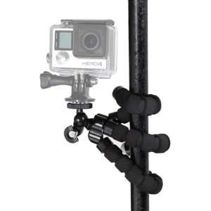 Mini trepied flexibil pentru telefoane,gopro, fara suport,filet universal 1/4 - Negru - Img 4