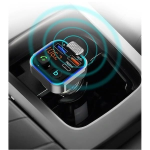 Modulator FM Bluetooth auto universal, diverse functii, Q.C. 3.0, incarcare 20W - Negru - Img 3