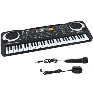 Orga electronica pentru copii, 61 clape, microfon inclus, alimentare 6V, functie de inregistrare, 54 x 17 cm - instrument muzical educational pentru incepatori