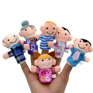 Papusi de deget familie, set 6 personaje textile, 8 x 8 cm, multicolor, pentru povesti si jocuri de rol - Img 7