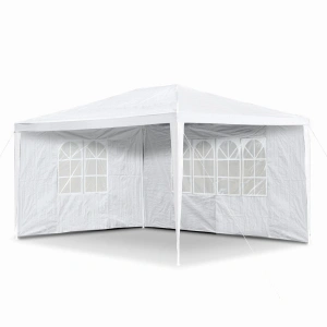 Pavilion 3x3m pentru curte,gradina,evenimente cu 2 pereti laterali - Alb