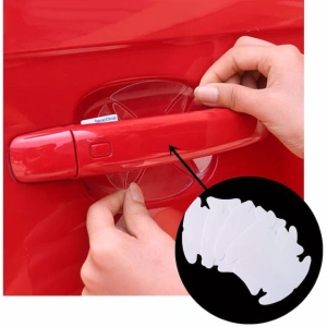 Protectii manere usi auto transparente 85 x 95 mm, set 4 folii autoadezive, folie protectie caroserie, universale, rezistente la zgarieturi - Img 4