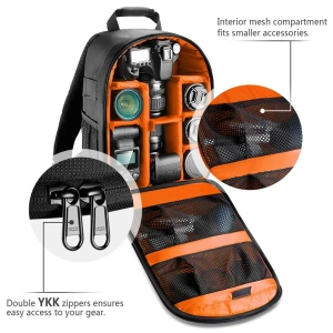 Rucsac Foto Profesional pentru Aparat Foto DSLR/SLR si Accesorii, 20L, Compartimente Modulare, Interior Captusit, 300 x 140 x 370 mm, Negru - Img 4