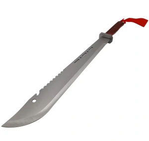 Sabie de vanatoare, tip maceta, maner ergonomic din lemn, otel inoxidabil, 70 cm, husa inclusa