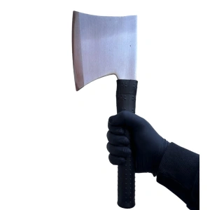 Satar de macelarie din otel carbon pentru spart oase, maner cauciucat antiderapant - Img 6