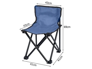 Scaun pliabil pentru pescuit si camping, cu husa transport, fotoliu pliabil confortabil, cadru metalic, albastru, 69x43x43 cm - Img 8
