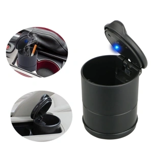 Scrumiera auto universala cu LED, 7 x 9 cm, neagra - design elegant, iluminare automata si functionalitate moderna pentru orice masina - Img 9