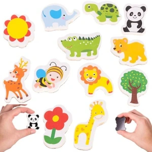 Set 12 magneti de frigider, cu animale, figurine educative pentru copii - Multicolor - Img 4