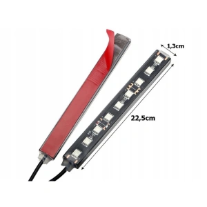Set 4 benzi LED RGB pentru iluminarea interioara a masinii, cu telecomanda, 8 culori, 12 LED-uri pe banda - efecte luminoase ambientale - Img 7