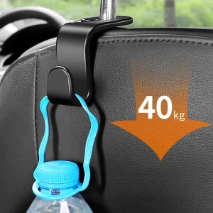 Set 4 carlige agatatoare pentru tetiera scaun auto, negru, 12.7 x 6.8 cm, suport pentru genti, pungi si rucsacuri, montaj rapid - Img 10