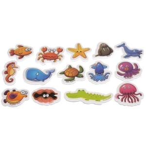 Set 42 magneti de frigider cu diverse animale pentru copii,cutie de depozitare metalica - Multicolor - Img 7