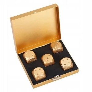 Set 5 zaruri gold extrafinisate, din aliaj de aluminiu, marime 16 mm, cu cutie metalica de depozitare - design premium si durabilitate ridicata - Img 7