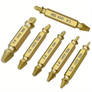Set 6 burghie extractoare pentru suruburi rupte, 6 dimensiuni, cu cutie de depozitare, utilizare universala - Img 8
