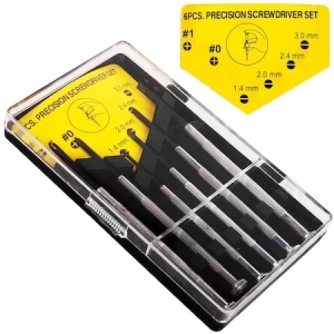 Set 6 surubelnite fine de precizie cu baza rotativa, din metal - Img 2