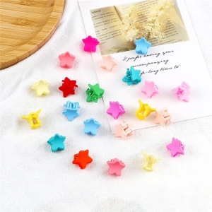 Set accesorii par copii cu elastice textile si elastice cauciuc multicolore, 5 cleme steluta si cutie organizator transparenta - Img 2