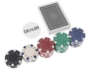 Set de poker cu 300 jetoane,trusa depozitare din aluminiu - Multicolor - Img 7