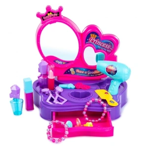 Set masuta de toaleta pentru copii, uscator, parfum, bijuterii, plastic, multicolor, 34 x 24 x 5.5 cm - Img 11