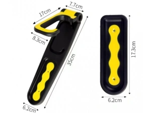 Suport pentru bicicleta, montare pe perete, 35 cm, negru/galben - Img 4