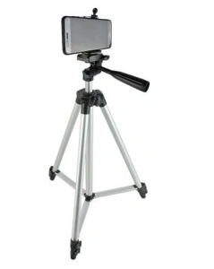 Trepied foto universal 133 cm ,filet 1/4 cu suport de telefon si telecomanda bluetooth - Gri - Img 5