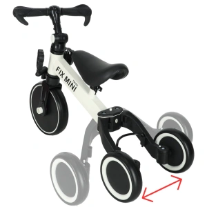 Tricicleta pentru copii, 3 in 1, cu pedale, reglabila, greutate maxima 30 kg, 67 x 47 x 51 cm, alb/negru - Img 8