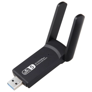 Adaptor wireless USB dual band 2.4 si 5 GHz, 1200 Mbps, USB 3.0, antene externe, culoare neagra - Img 1