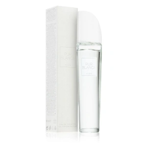 Apă de toaletă Avon Pur Blanca 50 ml - floral-lemnoasă pentru femei, cu note delicate de frezie, piper alb, bujor, trandafir și lemn de santal, ideală pentru o senzație de prospețime și eleganță zilni - Img 1