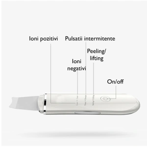 Aparat ultrasonic de curatare faciala si masaj relaxant/antiaging cu ultrasunete - Alb - Img 3