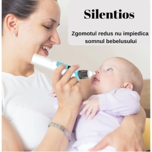 Aspirator nazal pentru bebelusi, electric, 2 capete diferite si 11 filtre, 6 viteze, putere 487 mmHg, albastru - Img 9