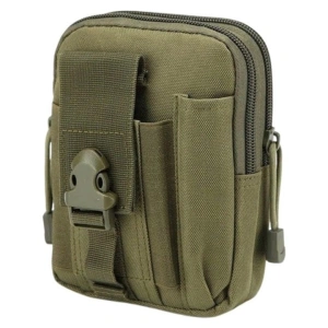 Borseta tactica pentru talie multifunctionala 1L, organizator EDC, poliester rezistent, impermeabil, verde 18 cm - Img 2