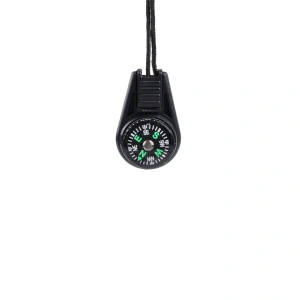 Breloc cu busola si snur, accesoriu drumetii camping orientare, compact si usor, negru, 13 cm - Img 3